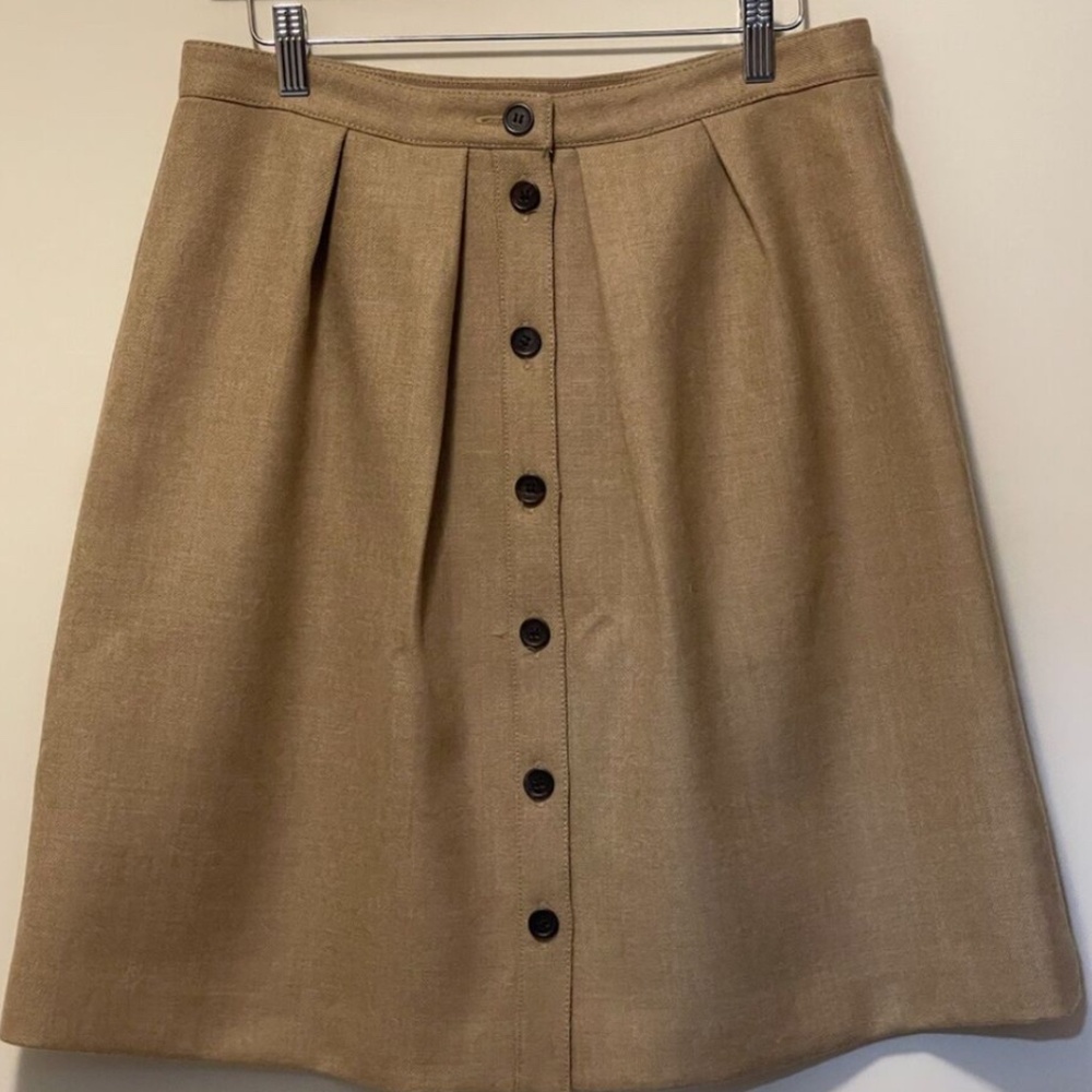 J. Crew A-line Wool Button Down Skirt